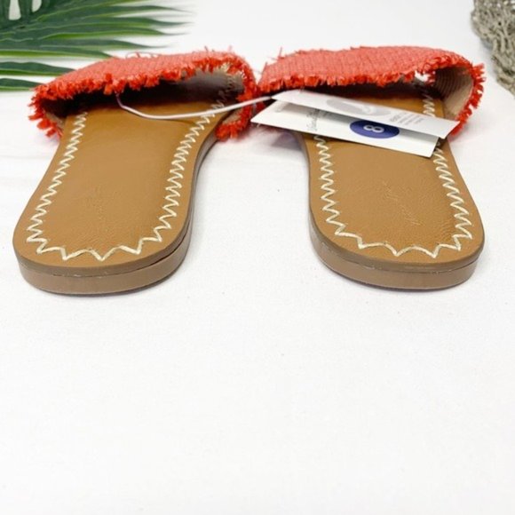 Universal Thread Slide Sandals Luciana Red Size 8 Woven Slip On - Picture 6 of 9